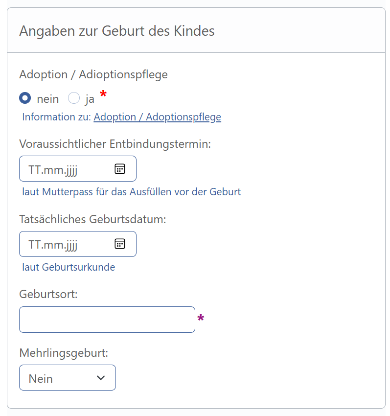 Antrag Screenshot