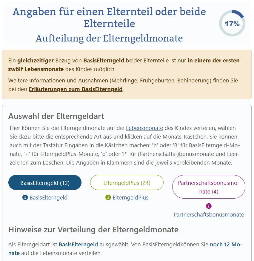 elterngeld verteilung auf monate