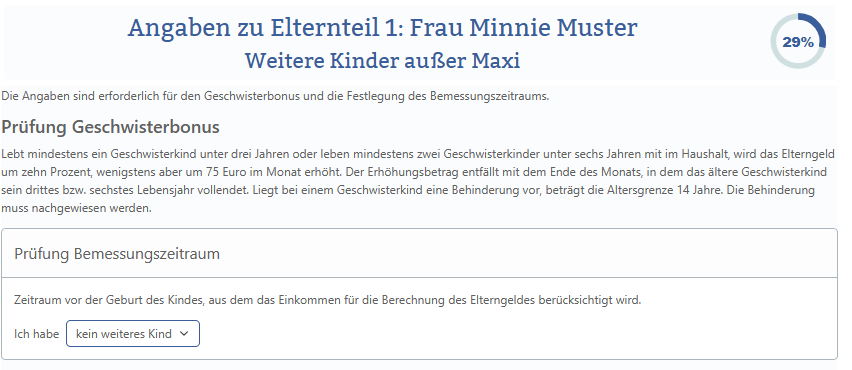Geschwisterbonus Elterngeldantrag