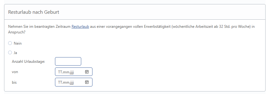 resturlaub elterngeld